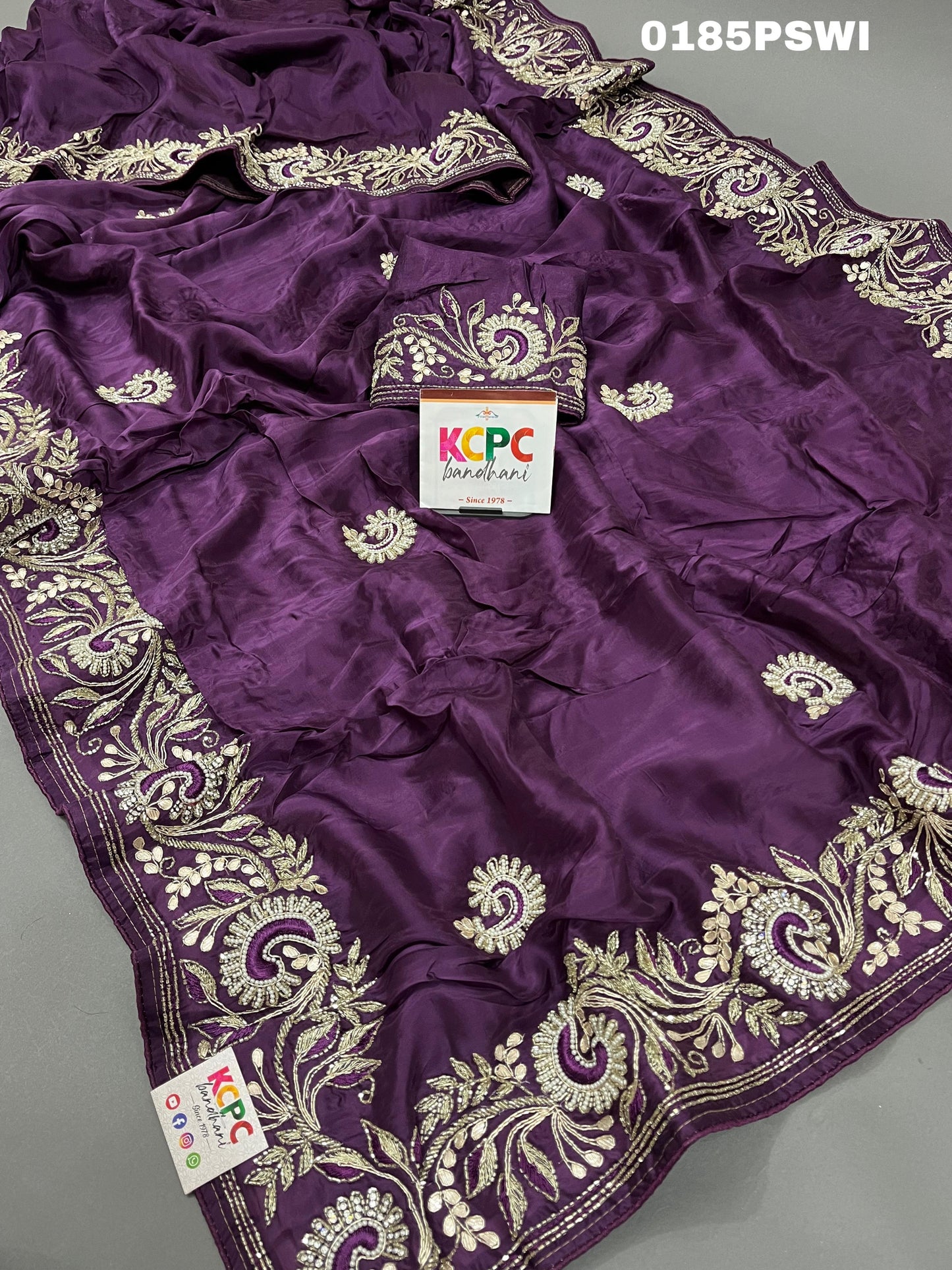 KCPC Latest Launching pure uppada silk Heavy Cutdana Handwork Saree With Blouse,MAD