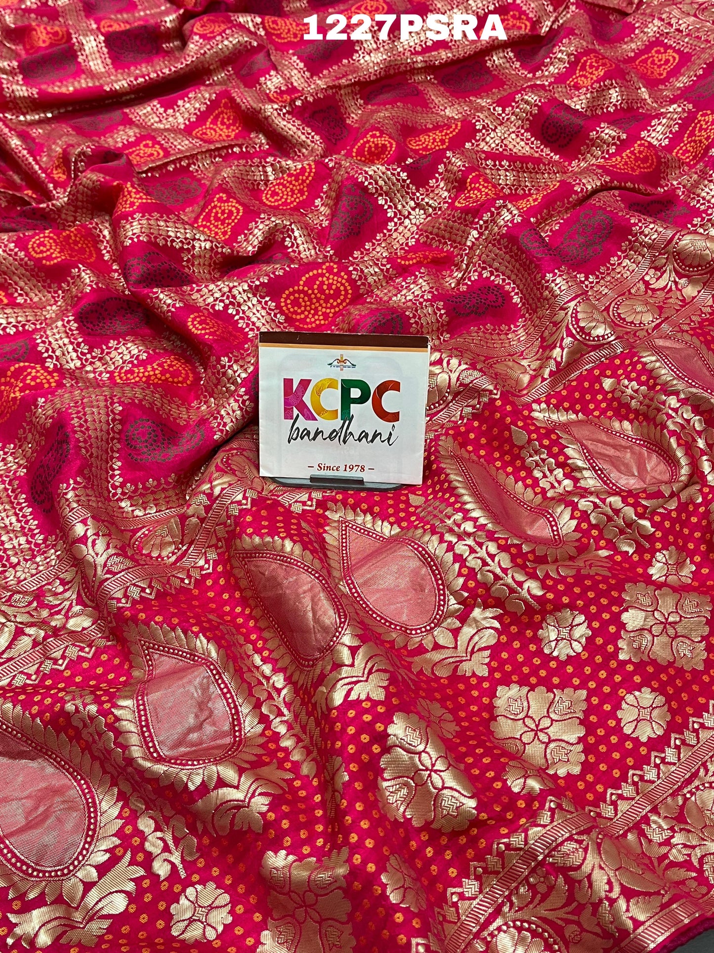KcPc Latest New H O Silk Bandhni Heavy Zari Weaving Saree With Blouse