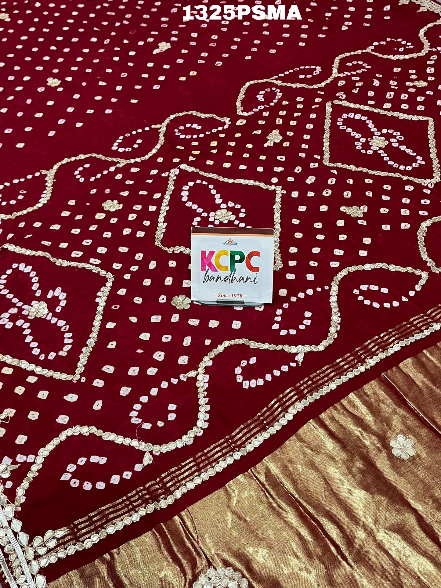 KcPc New Modal silk ekbund Bandhej Gotapatti work saree,AMT