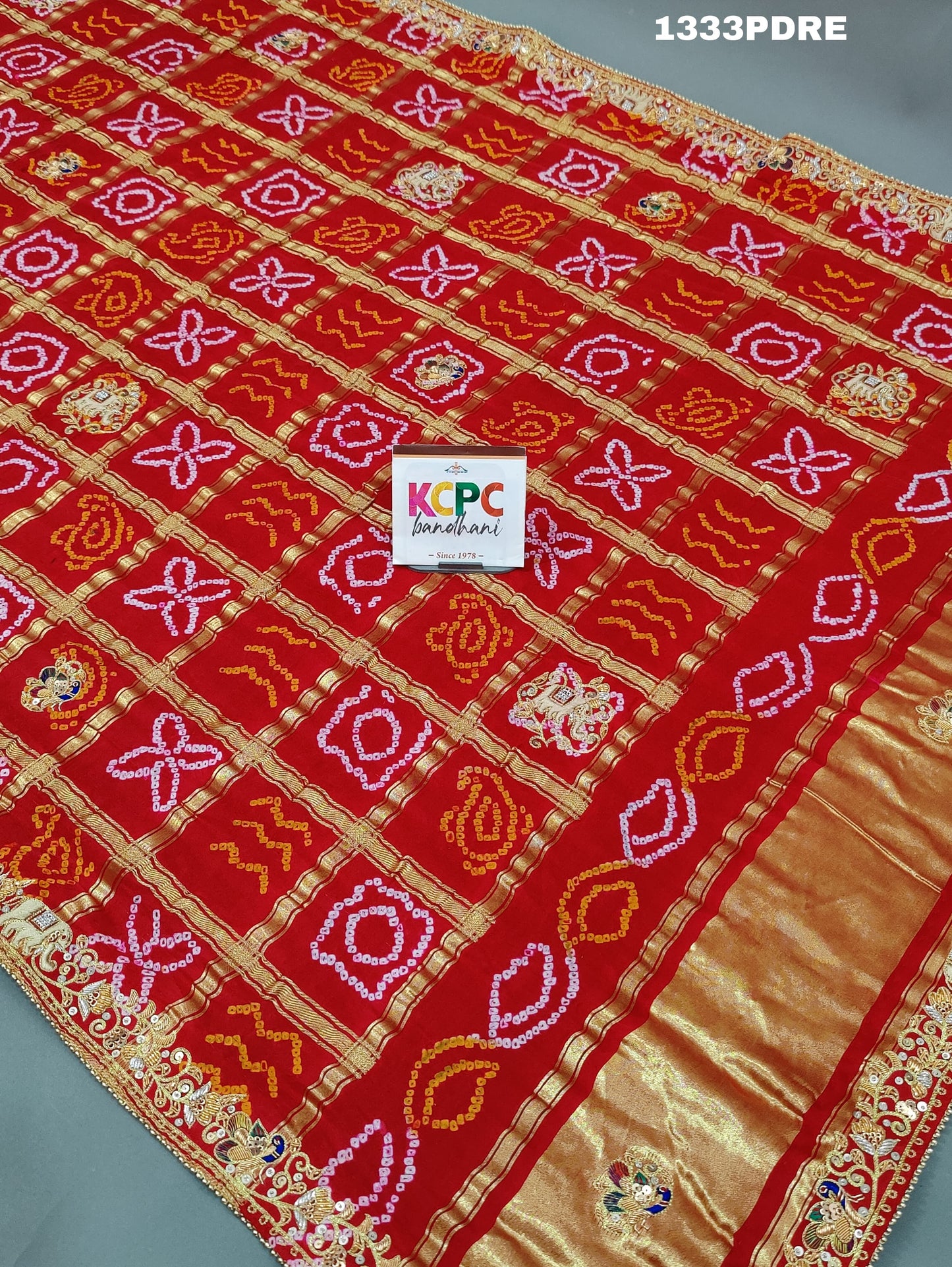 KcPc New Marwadi Chunri pure Gaji Silk With Zardoji Work Dupatta