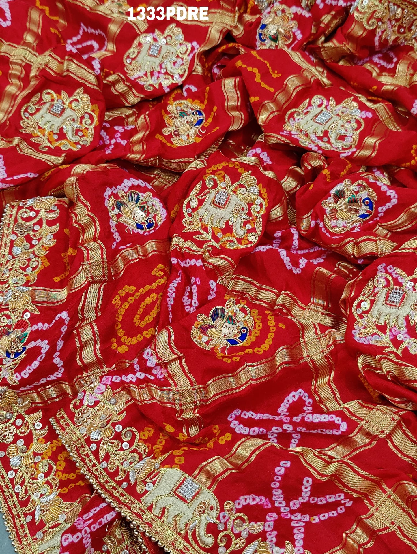 KcPc New Marwadi Chunri pure Gaji Silk With Zardoji Work Dupatta