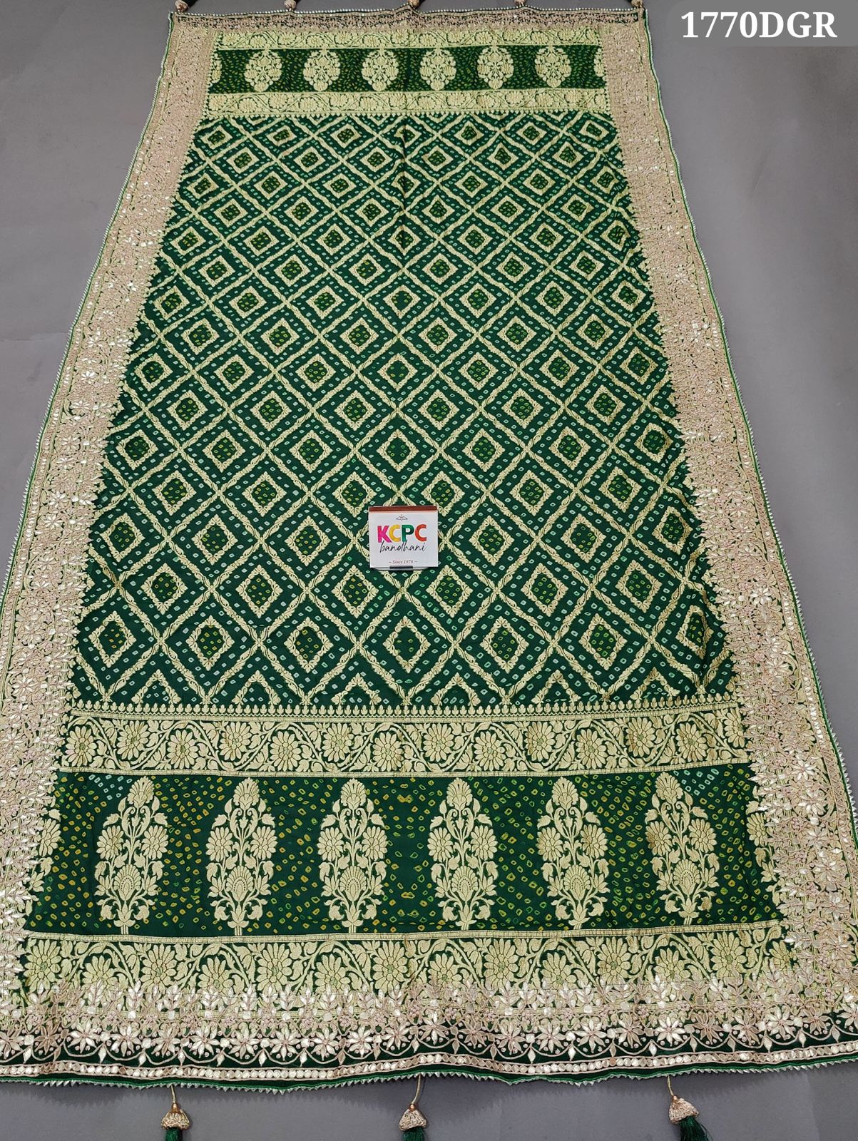 KcPc Pure Khaddi Georgette Gotapatti Heavy Work Border Dupatta,AMT