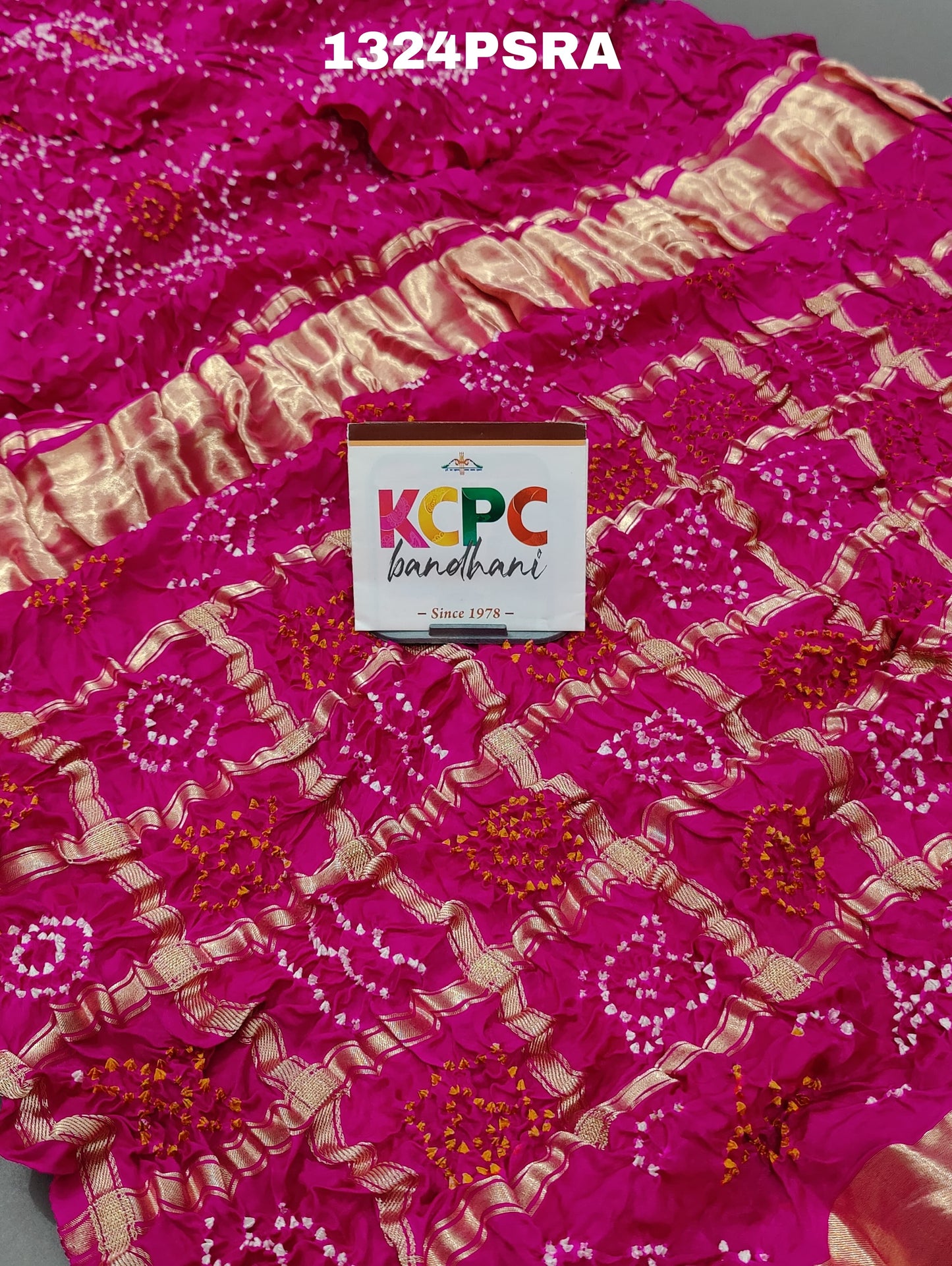 KcPc Beautiful New Design Pure Gaji silk Bandhani gharchola pallu Saree