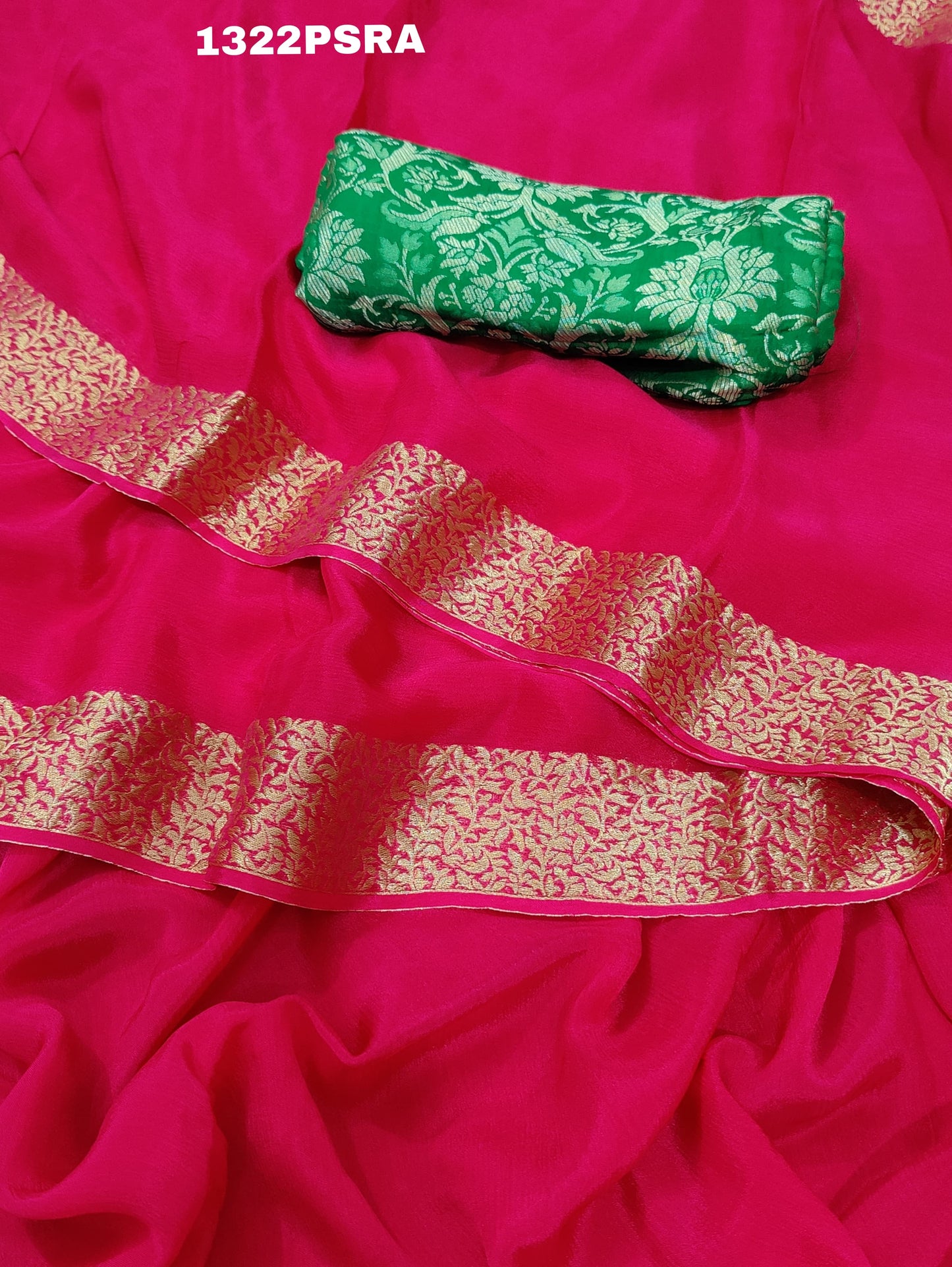 KcPc New arrival Pure ojariya Chinon Beautiful Zari border Pallu saree,MAHA