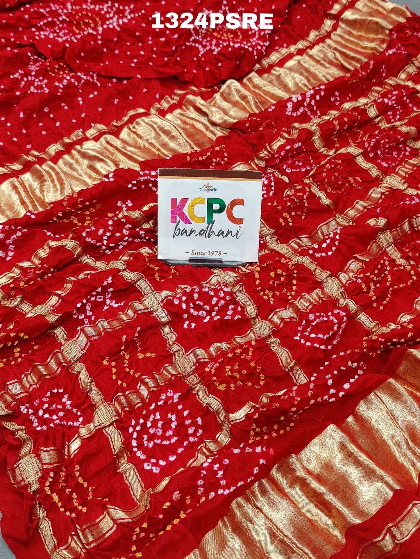 KcPc Beautiful New Design Pure Gaji silk Bandhani gharchola pallu Saree