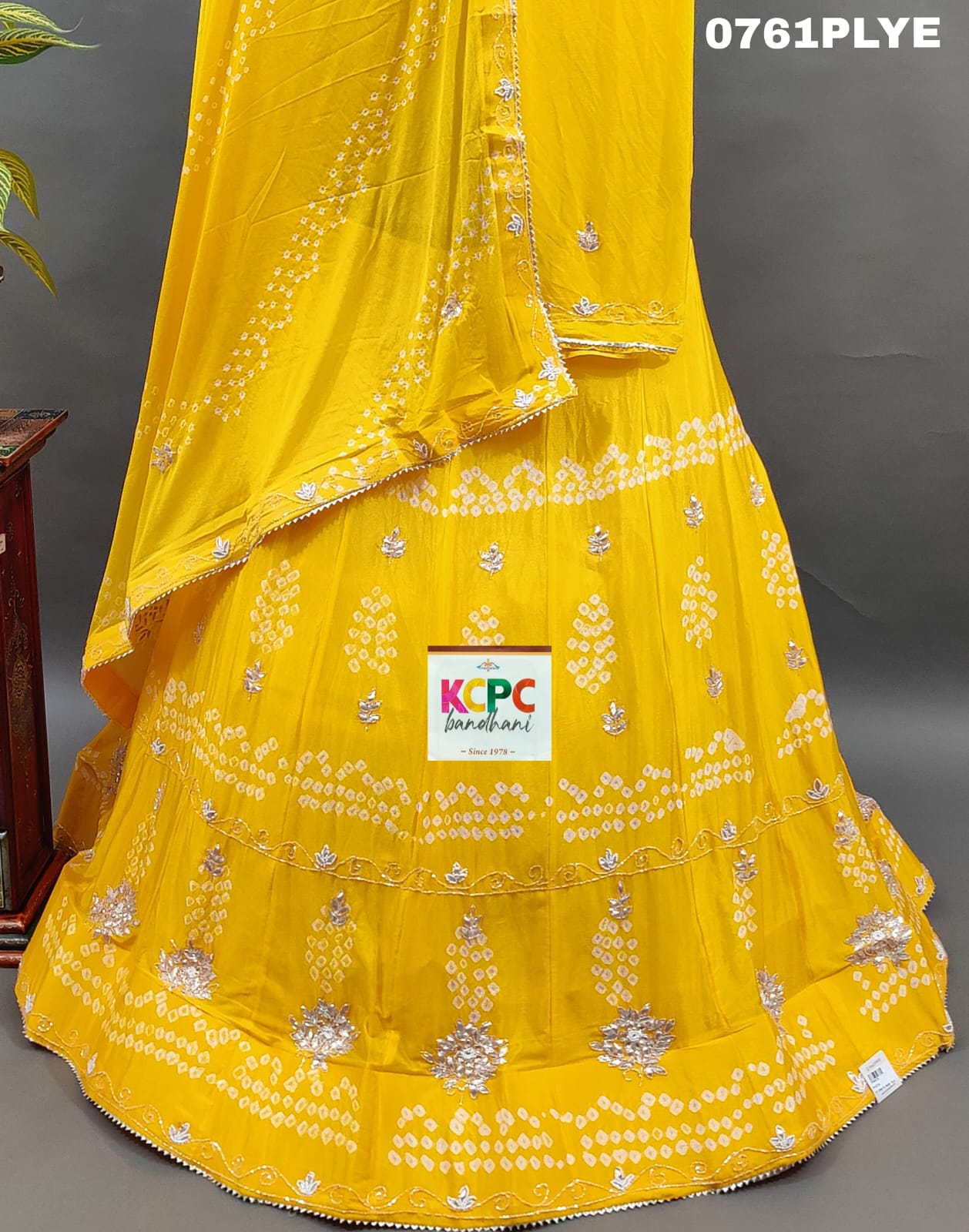 KcPc New Chinon Bandhani Cutdana Gotapatti work lehenga Set ,RAJ