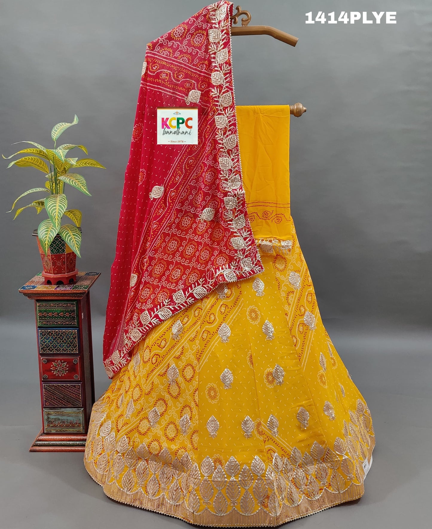 KcPc New georgette chunri print kacha gotapatti work lehenga Set ,RAJ