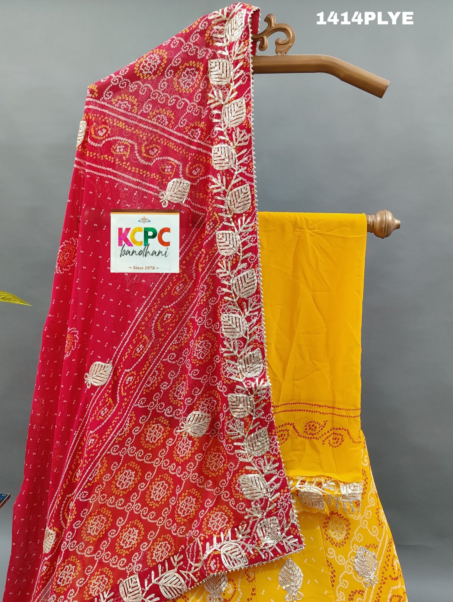 KcPc New georgette chunri print kacha gotapatti work lehenga Set ,RAJ