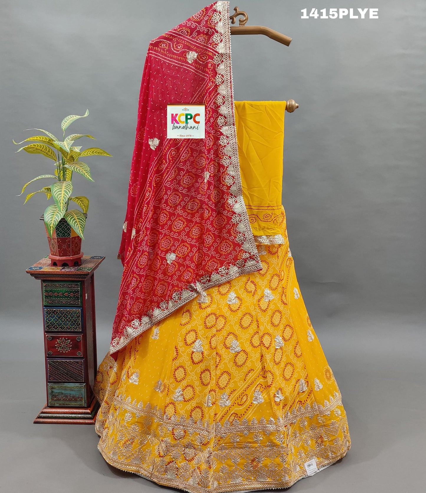 KcPc Pure Georgette Bandhani kacha Gota patti Work Lehenga Set ,RAJ