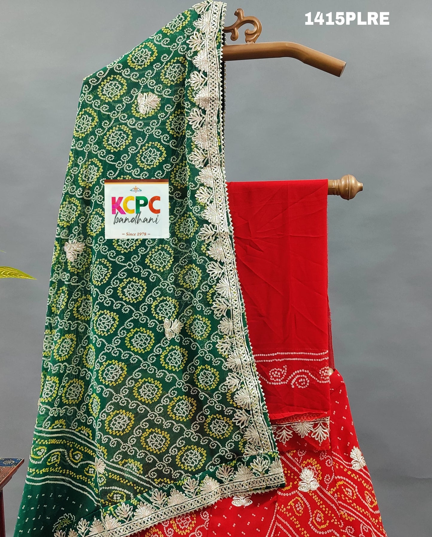 KcPc New Pure georgette bandhani kacha gotapatti work lehenga,RAJ