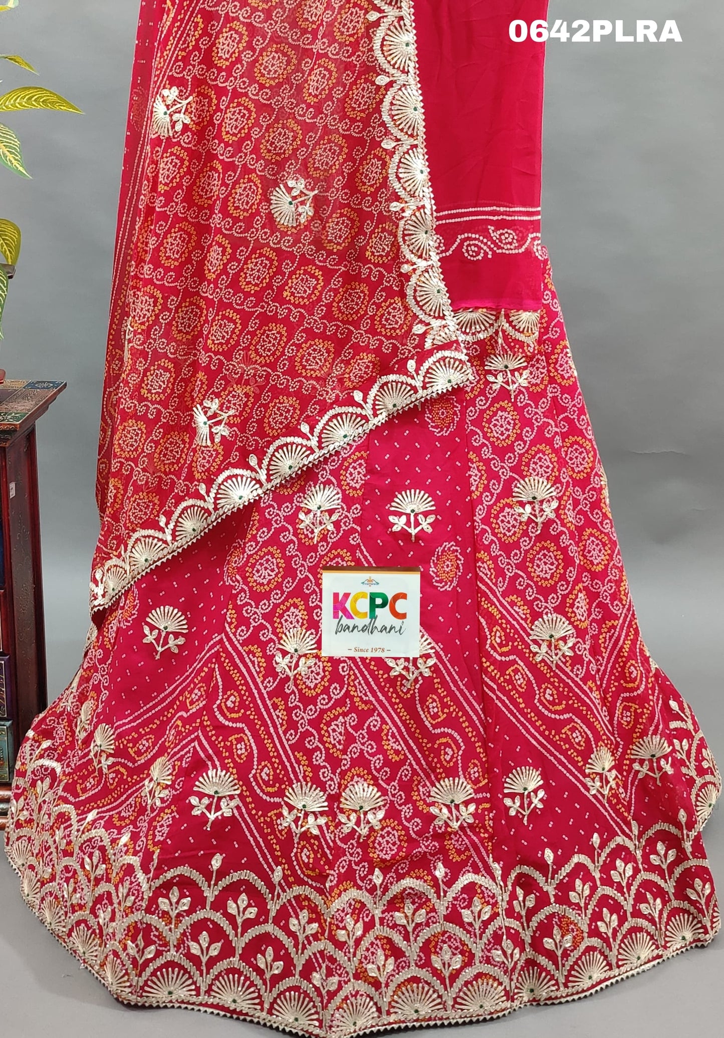 KcPc Pure georgette bandhani kacha gotapatti work lehenga Set ,RAJ