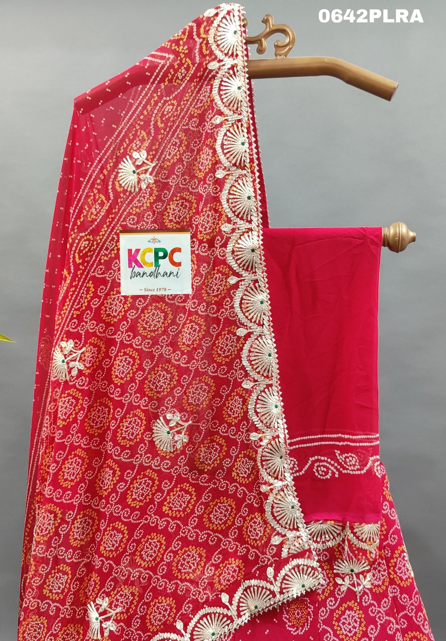 KcPc Pure georgette bandhani kacha gotapatti work lehenga Set ,RAJ