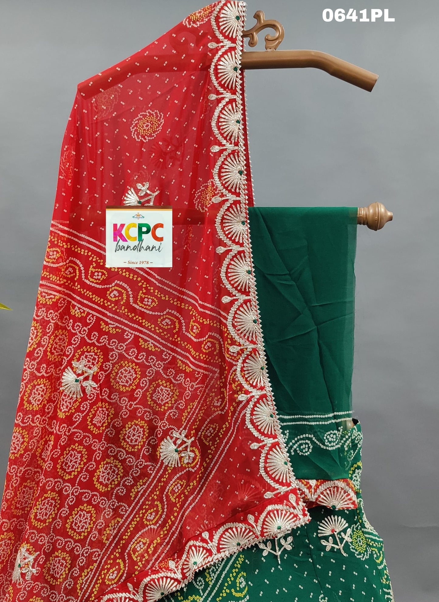 KcPc New Pure georgette bandhani kacha gotapatti work lehenga Set ,RAJ