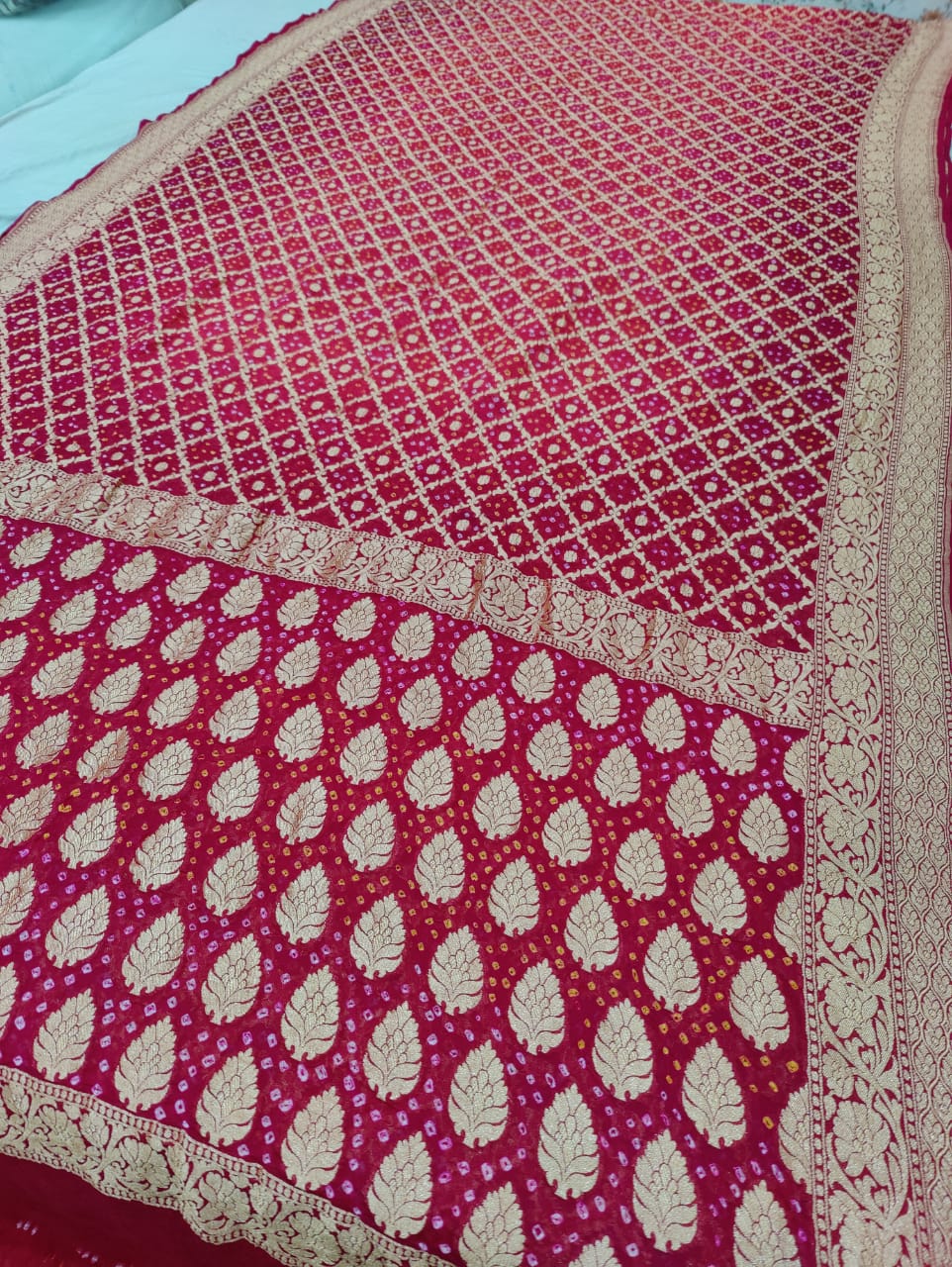 PURE BANARASI UPADA GEORGETTE RESHAM ZARI SAREE