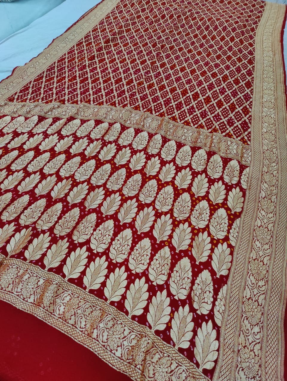 PURE BANARASI UPADA GEORGETTE RESHAM ZARI SAREE