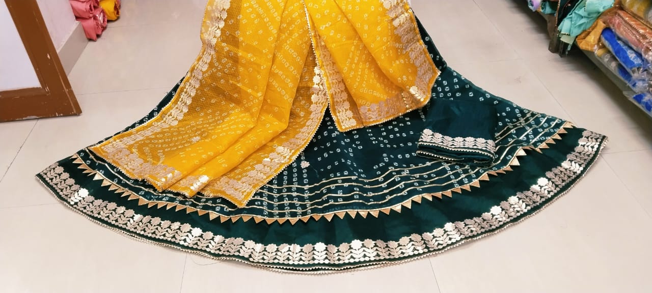 Pure Kota silk Lahenga with heavy gotta pati work blouse , KML , NR
