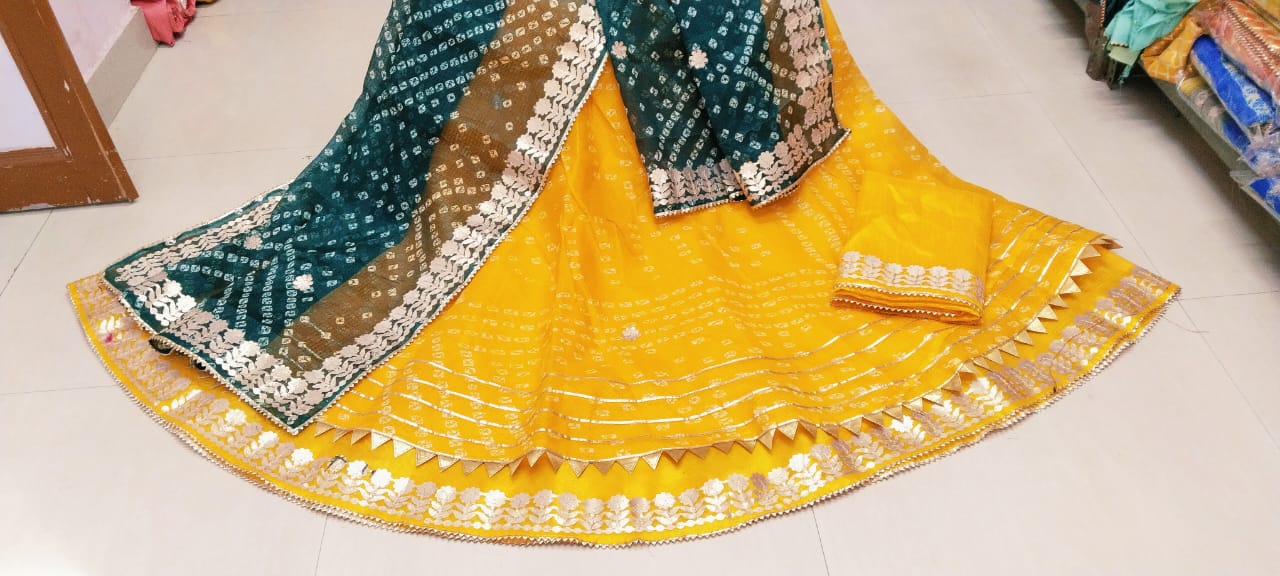 Pure Kota silk Lahenga with heavy gotta pati work blouse , KML , NR