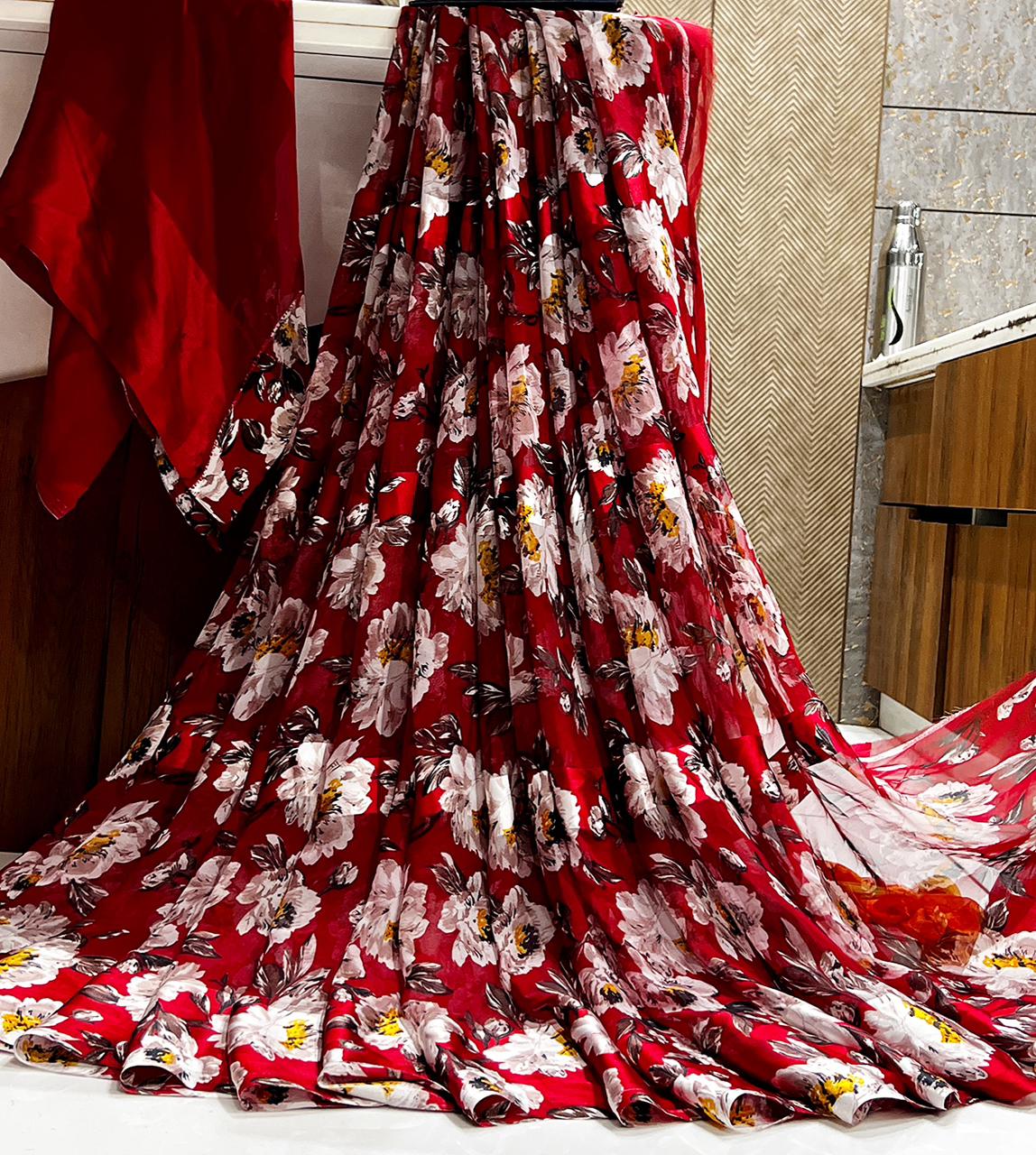 Sattin patta saree