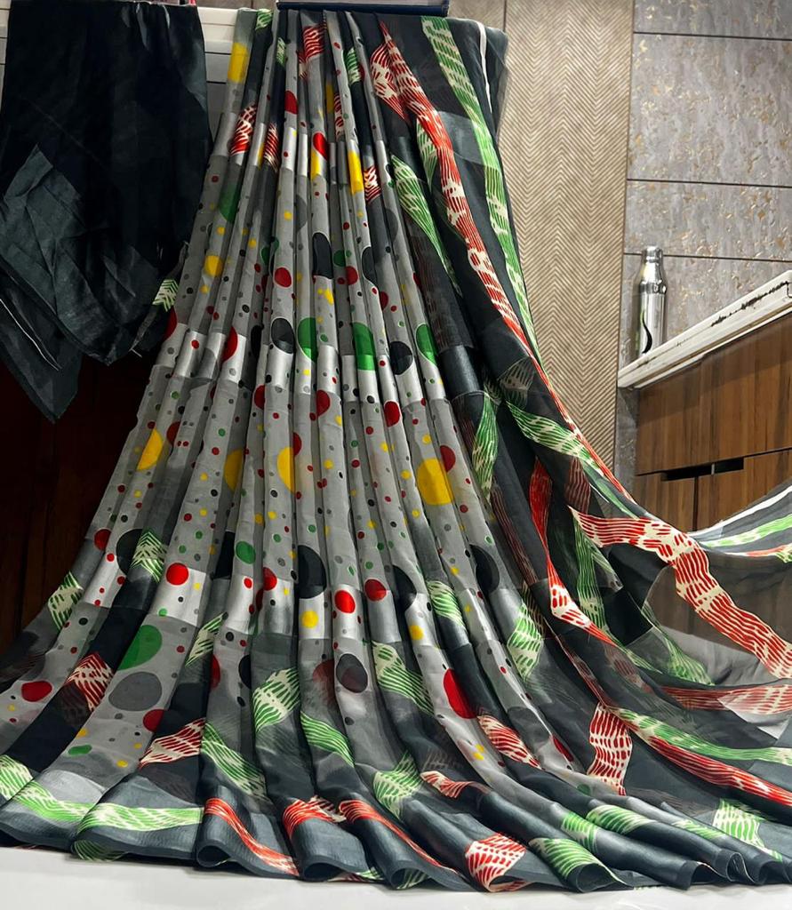 Sattin patta saree