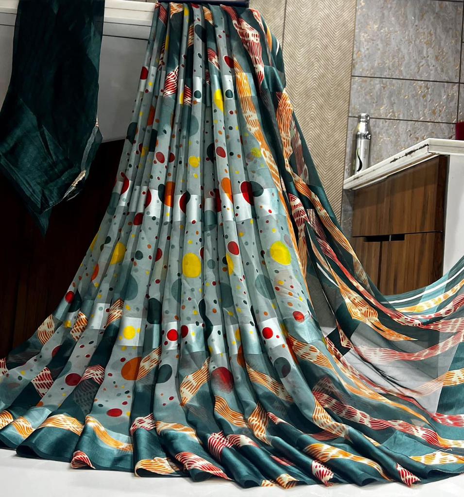 Sattin patta saree