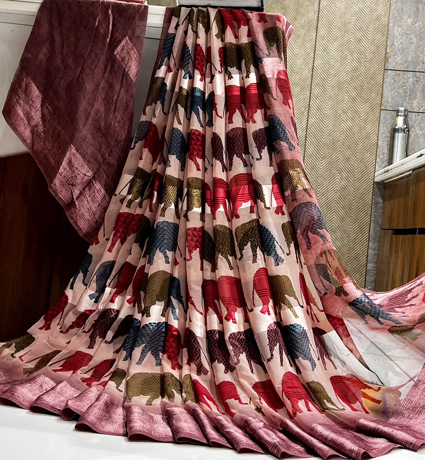 Sattin patta saree