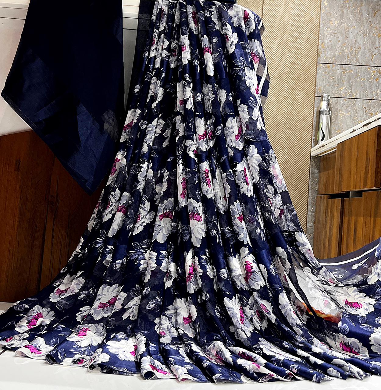 Sattin patta saree