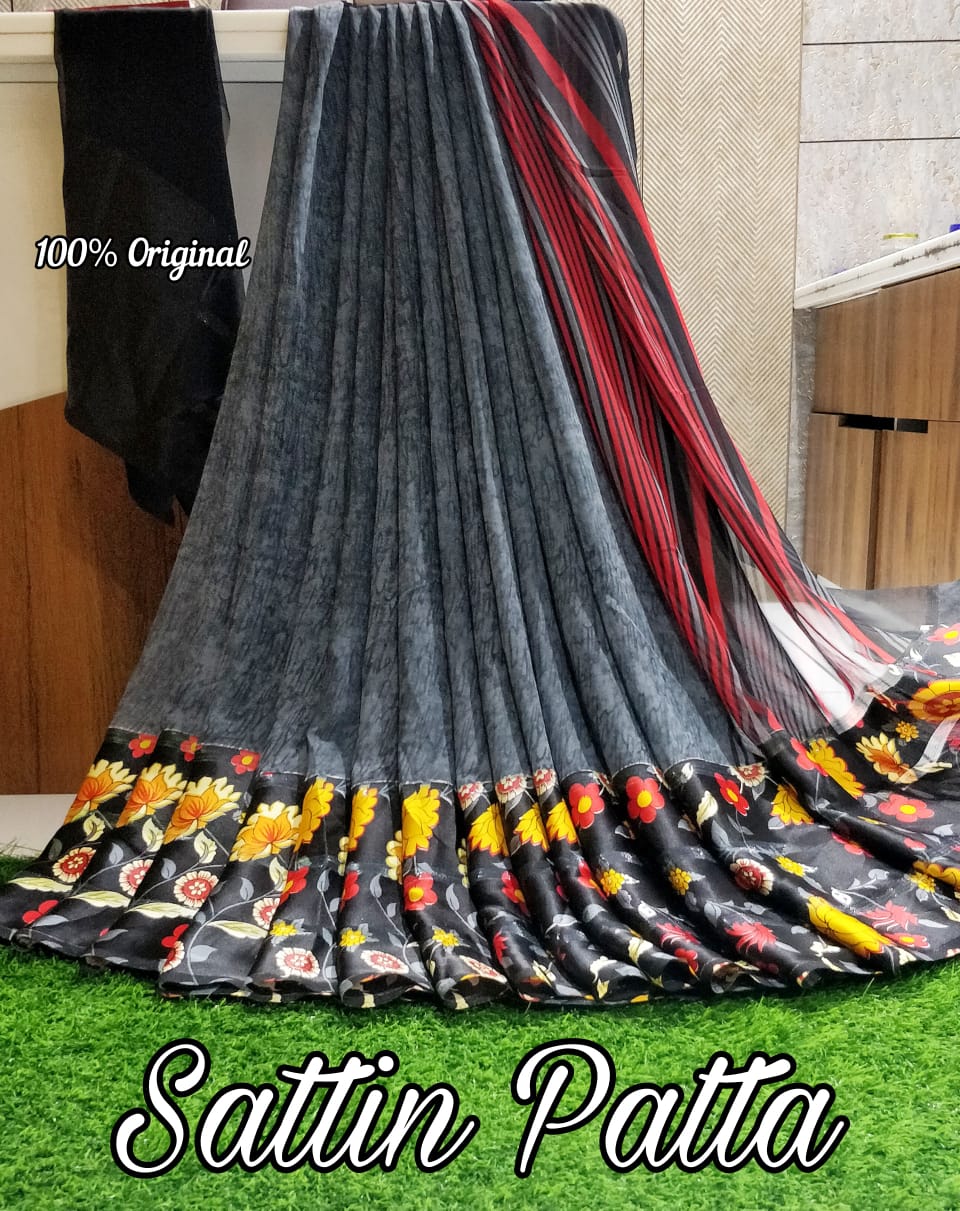 Sattin patta saree