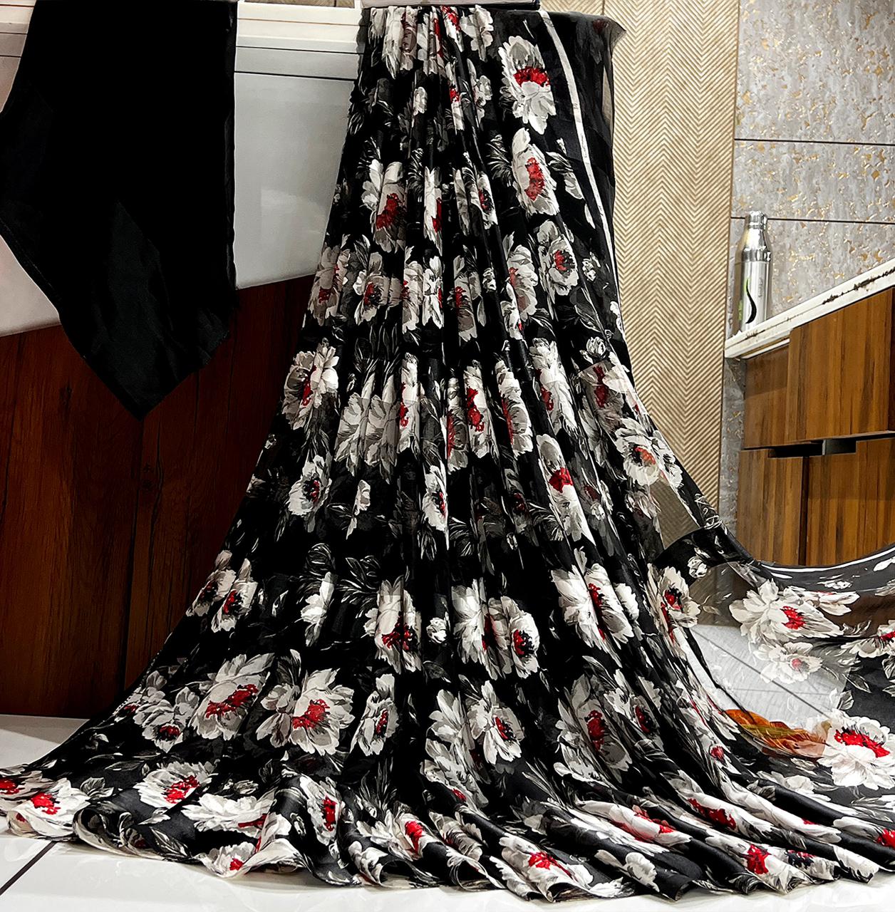 Sattin patta saree