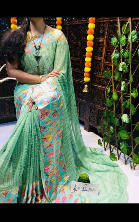 Sattin patta saree