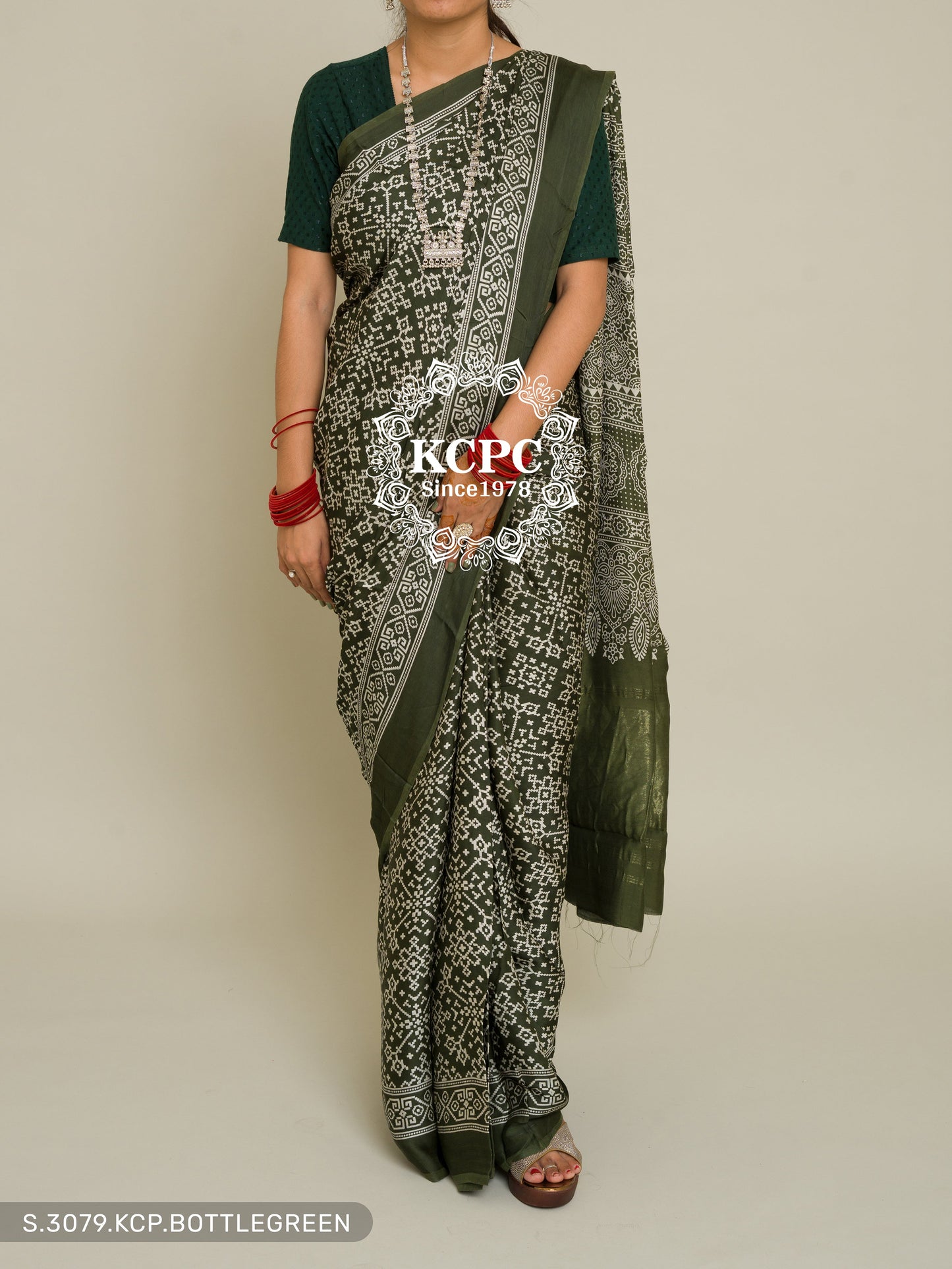 Pure Ajrakh modal silk with patola style saree, KCPC, DR