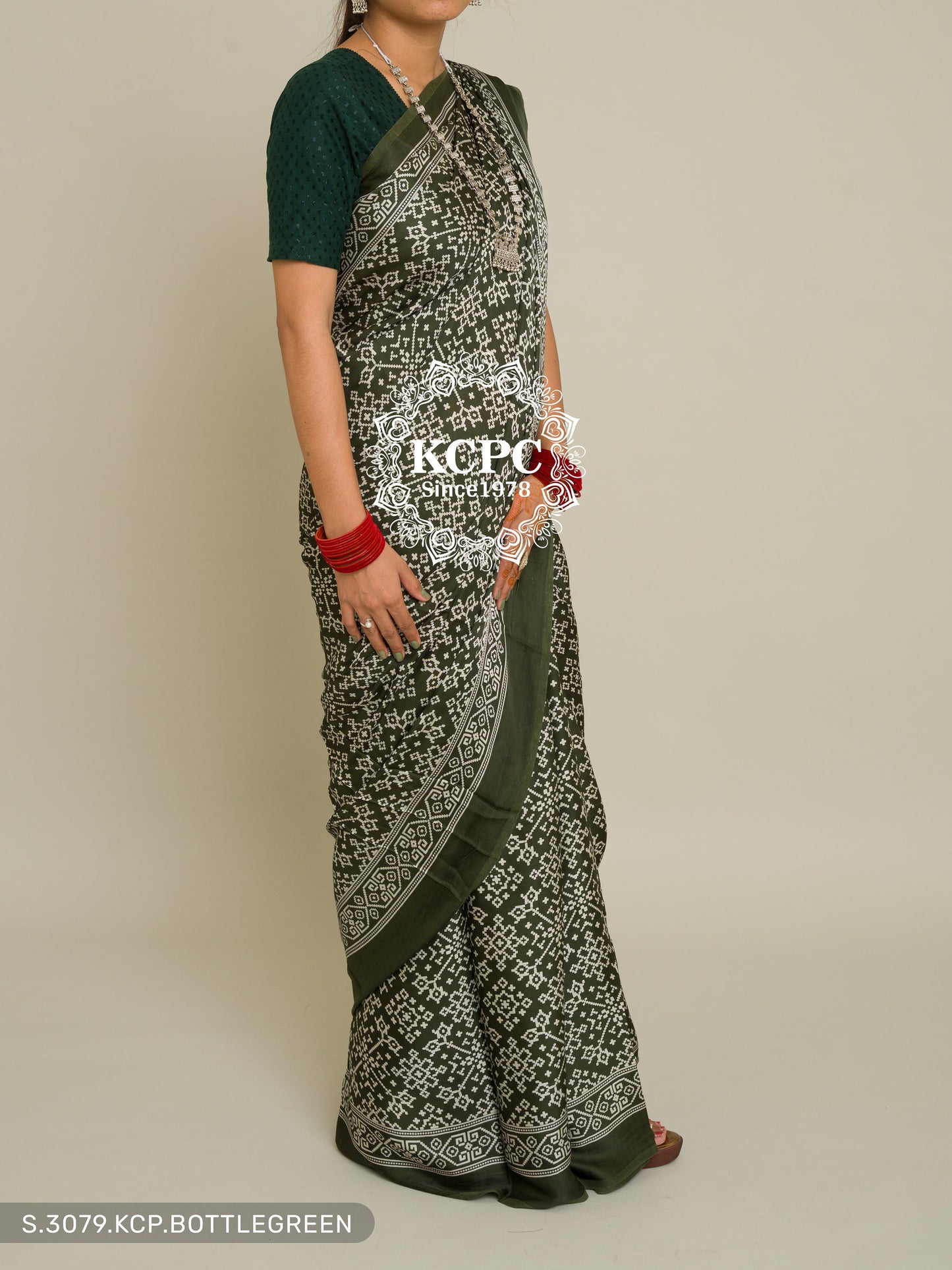 Pure Ajrakh modal silk with patola style saree, KCPC, DR