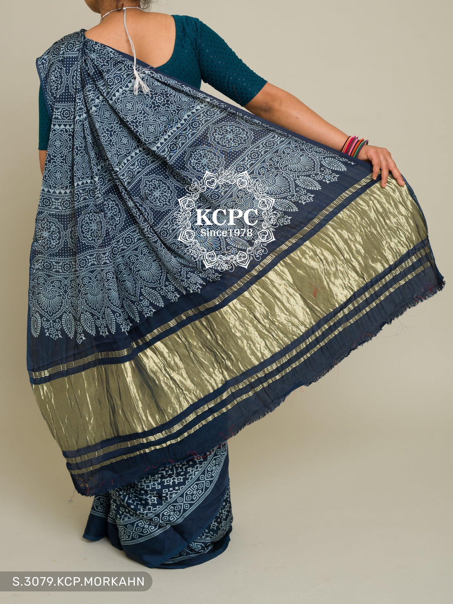 Pure Ajrakh modal silk with patola style saree, KCPC, DR