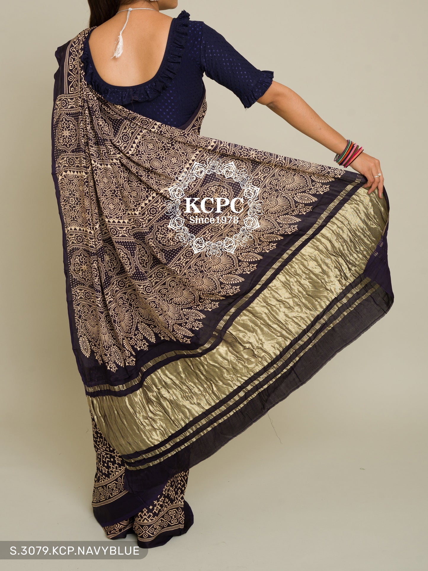Pure Ajrakh modal silk with patola style saree, KCPC, DR