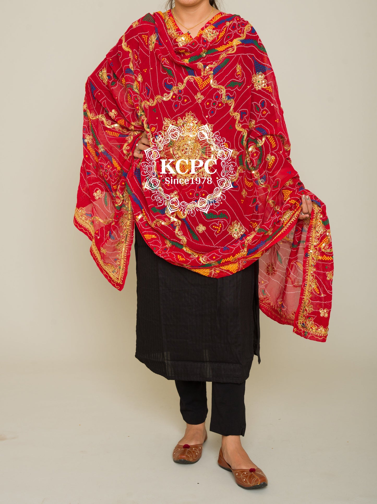 Pure Georgette Rajasthani Chunri Dupattas,DR, KC