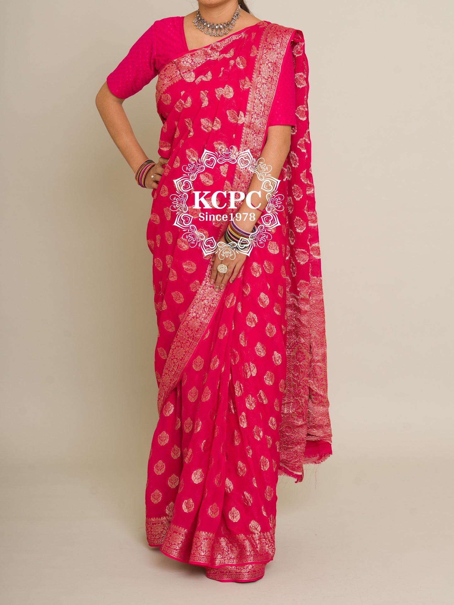 Pure Georgette Banarasi Zari Weaving Saree, Or , KCPC