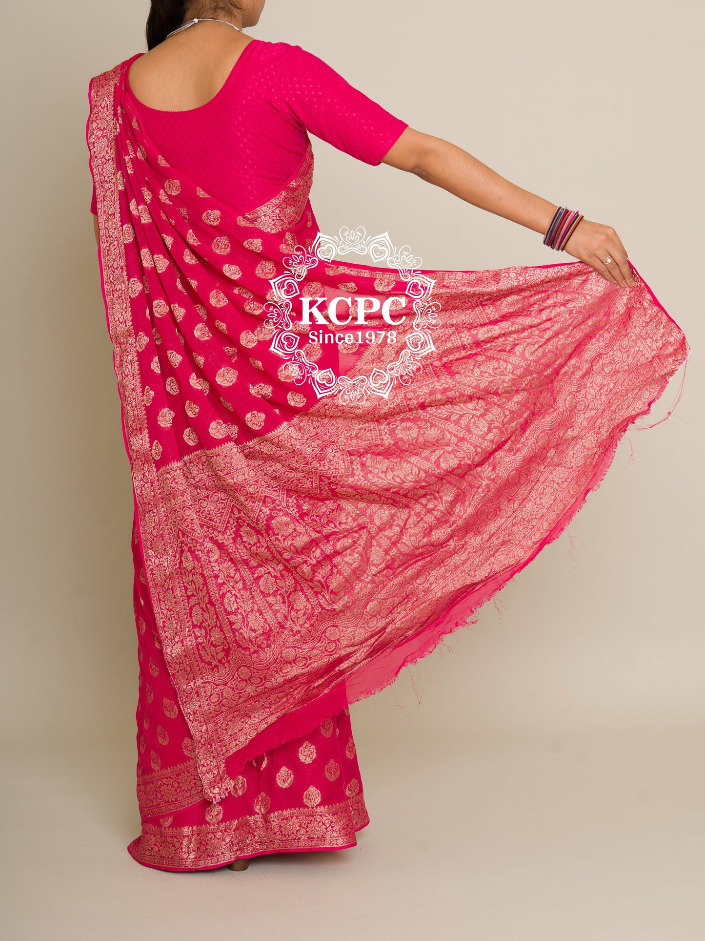 Pure Georgette Banarasi Zari Weaving Saree, Or , KCPC