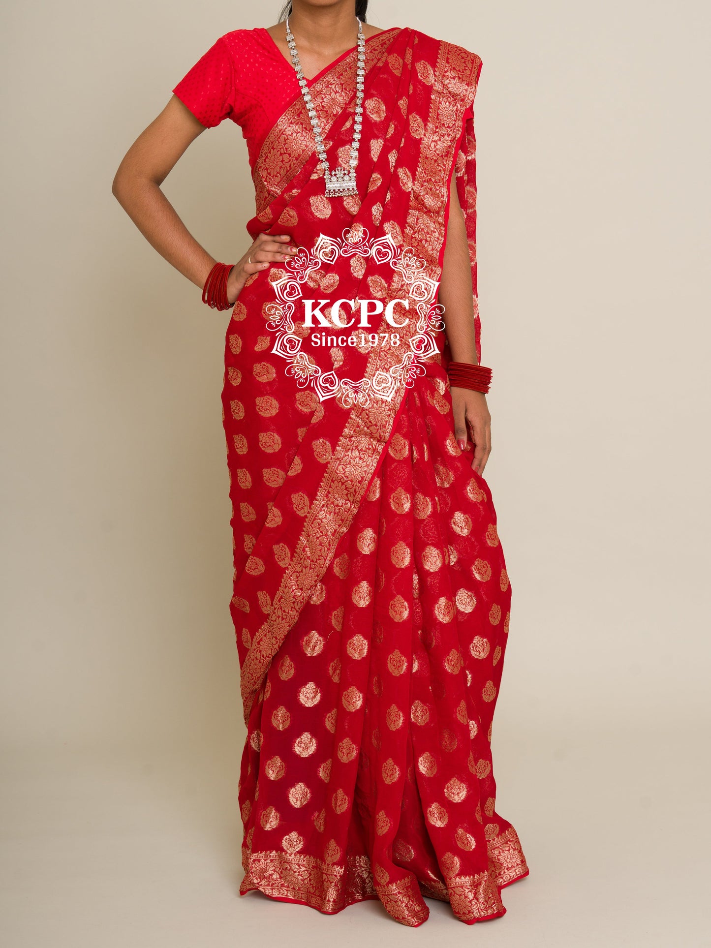 Pure Georgette Banarasi Zari Weaving Saree, Or , KCPC
