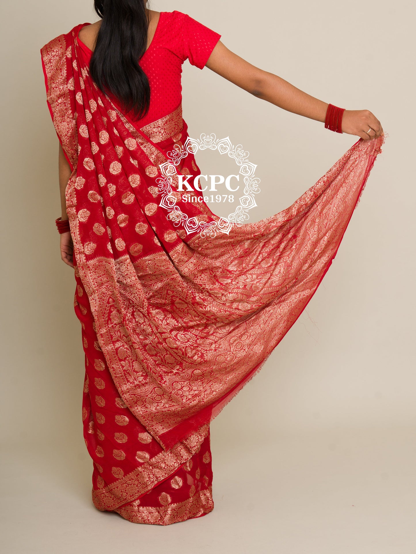 Pure Georgette Banarasi Zari Weaving Saree, Or , KCPC