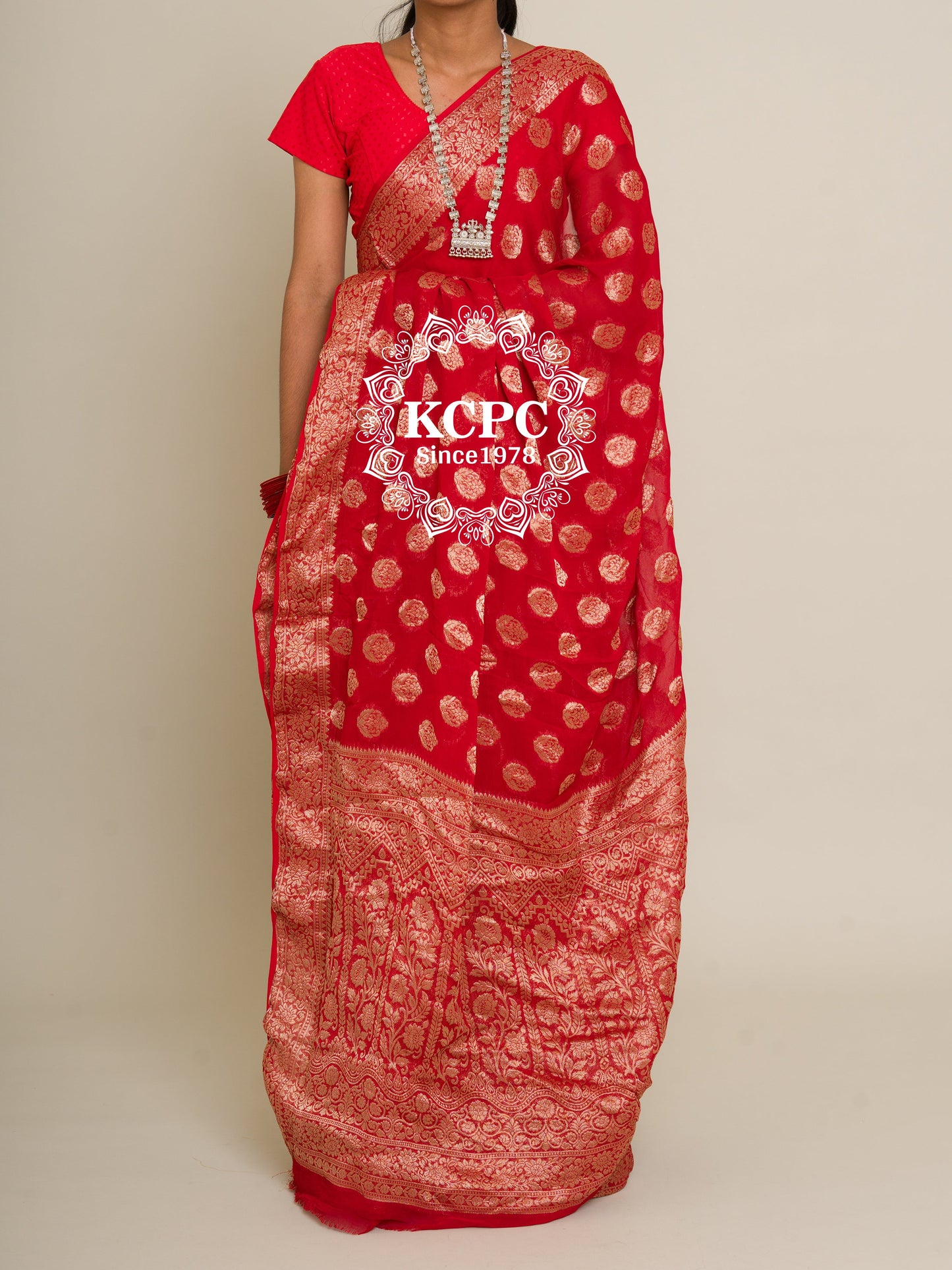 Pure Georgette Banarasi Zari Weaving Saree, Or , KCPC