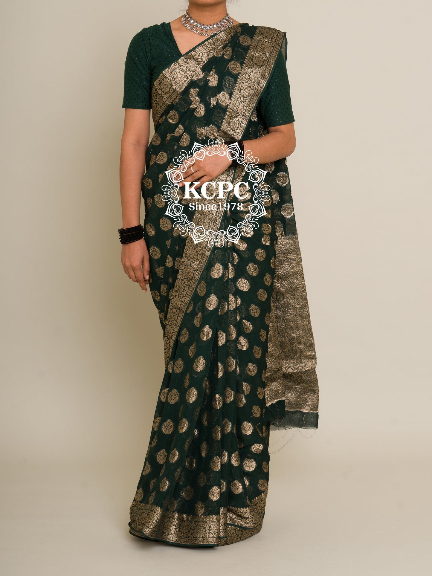 Pure Georgette Banarasi Zari Weaving Saree, Or , KCPC