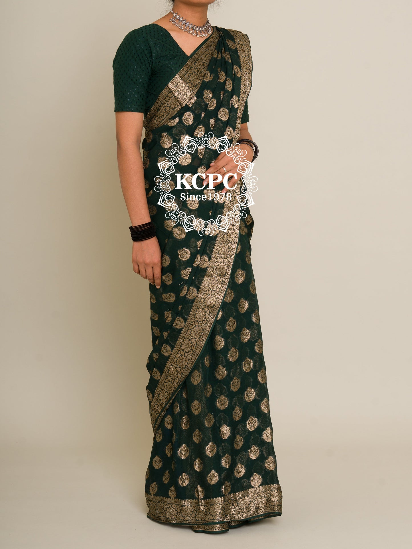 Pure Georgette Banarasi Zari Weaving Saree, Or , KCPC