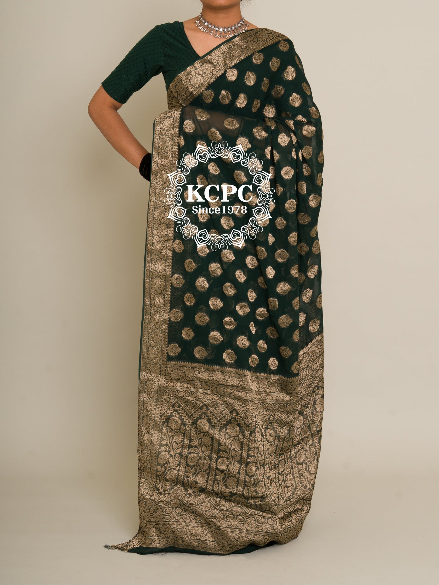Pure Georgette Banarasi Zari Weaving Saree, Or , KCPC