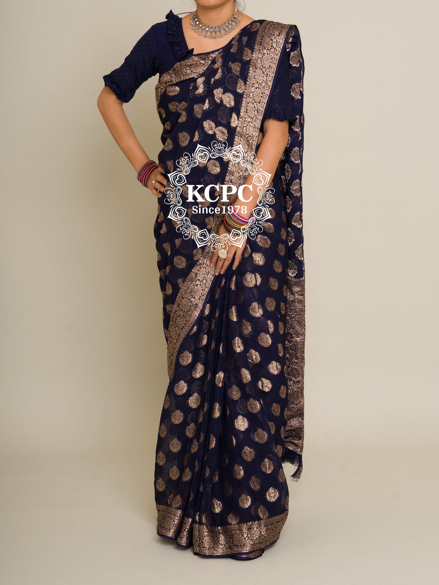Pure Georgette Banarasi Zari Weaving Saree, Or , KCPC