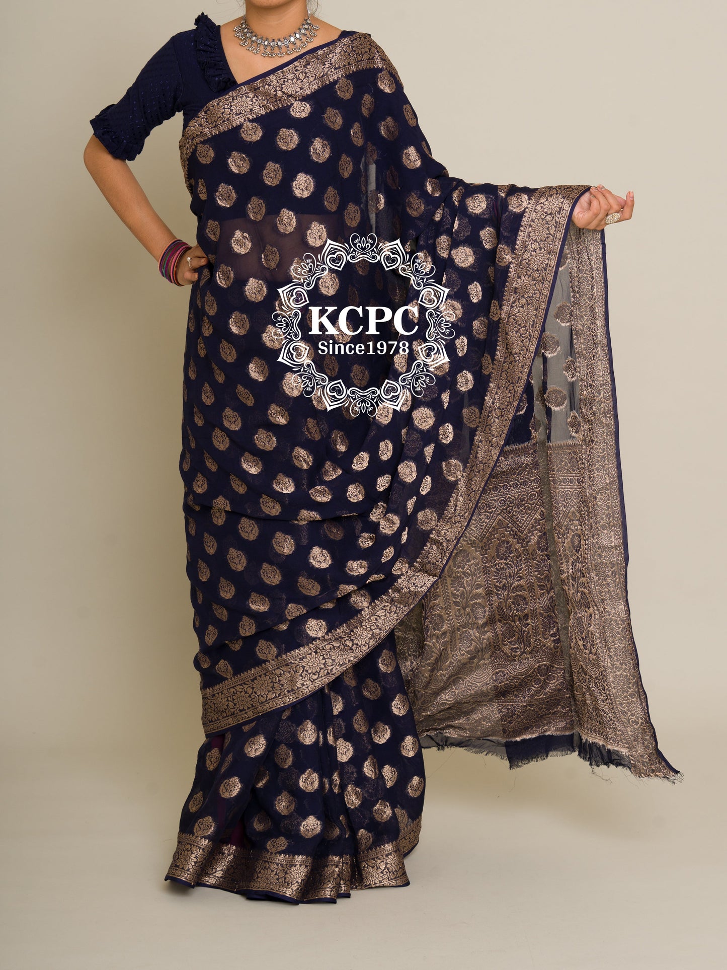 Pure Georgette Banarasi Zari Weaving Saree, Or , KCPC