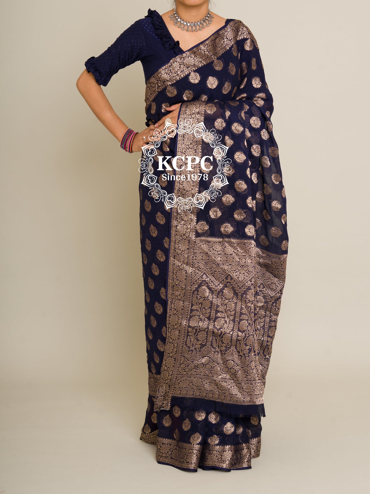 Pure Georgette Banarasi Zari Weaving Saree, Or , KCPC