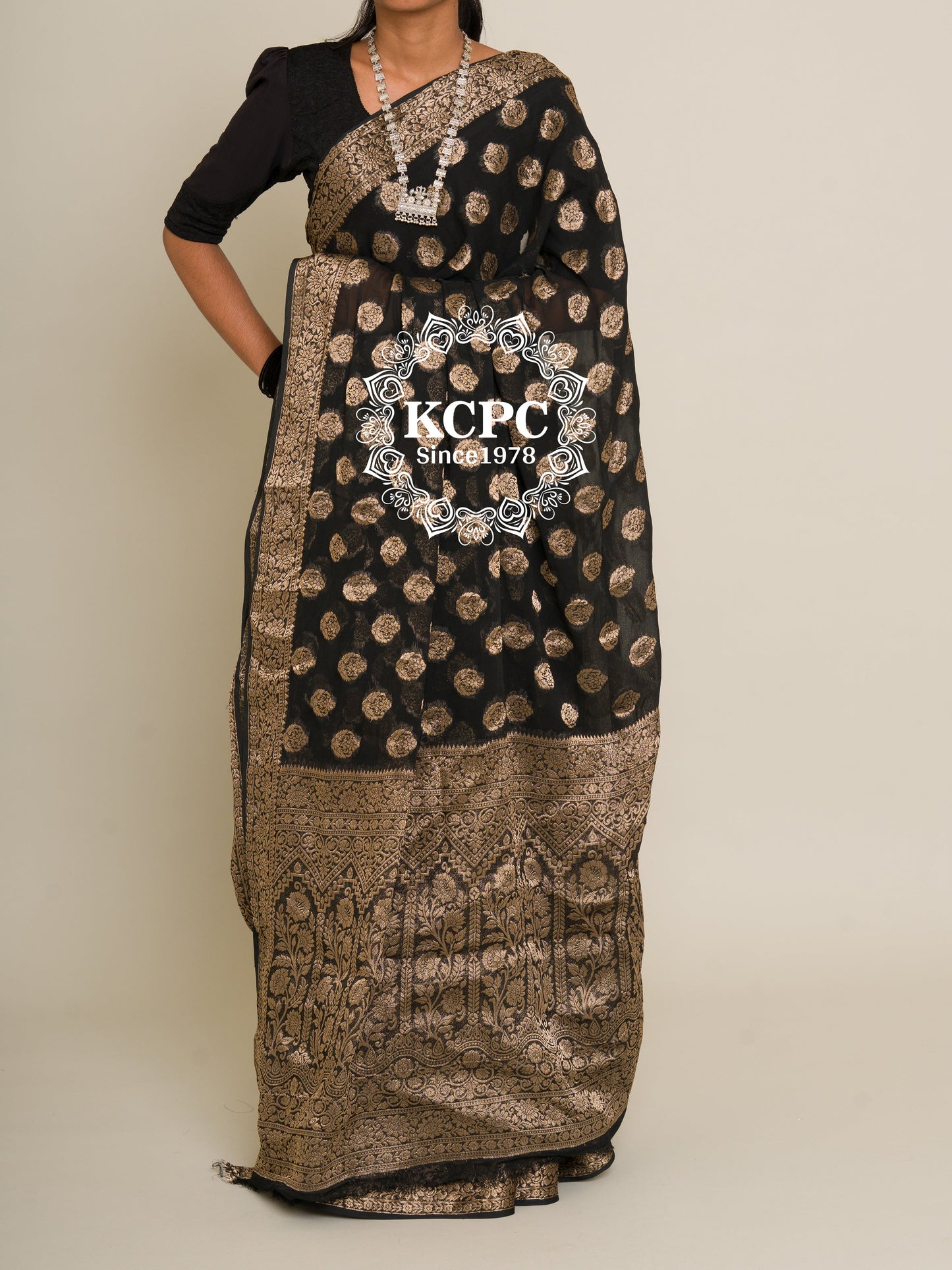 Pure Georgette Banarasi Zari Weaving Saree, Or , KCPC