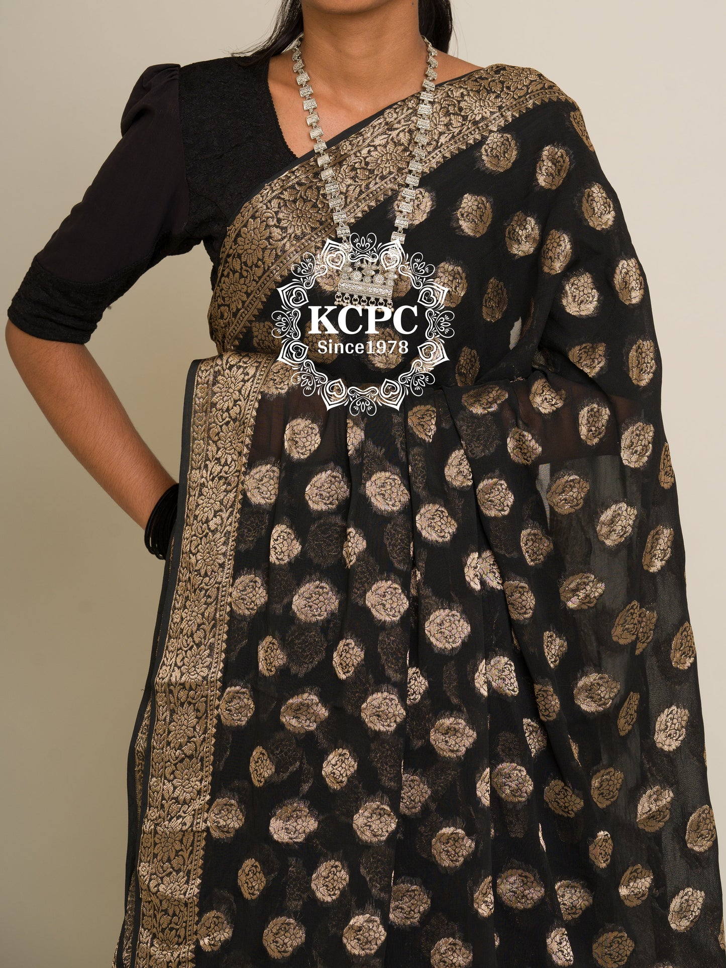 Pure Georgette Banarasi Zari Weaving Saree, Or , KCPC