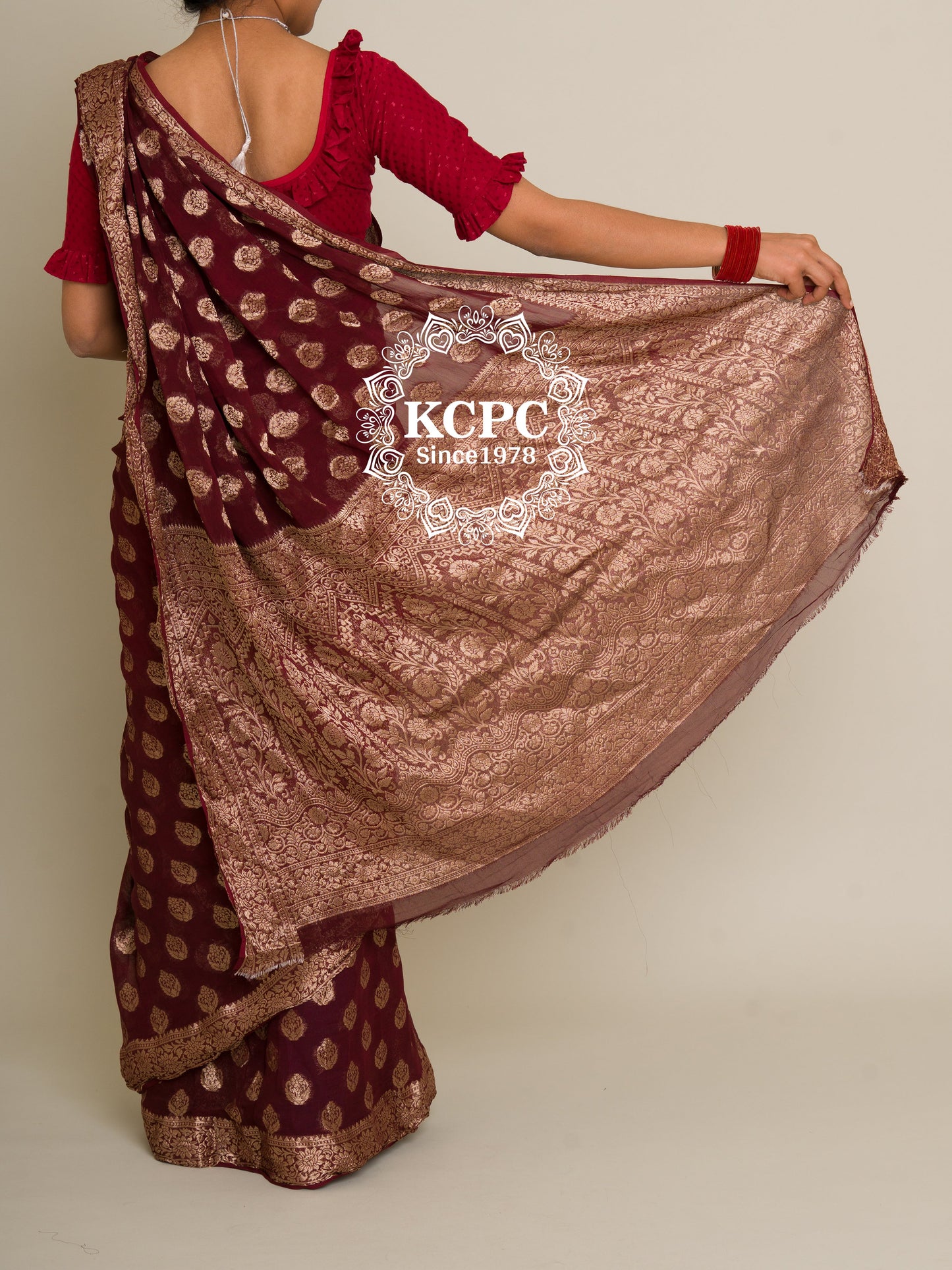 Pure Georgette Banarasi Zari Weaving Saree, Or , KCPC