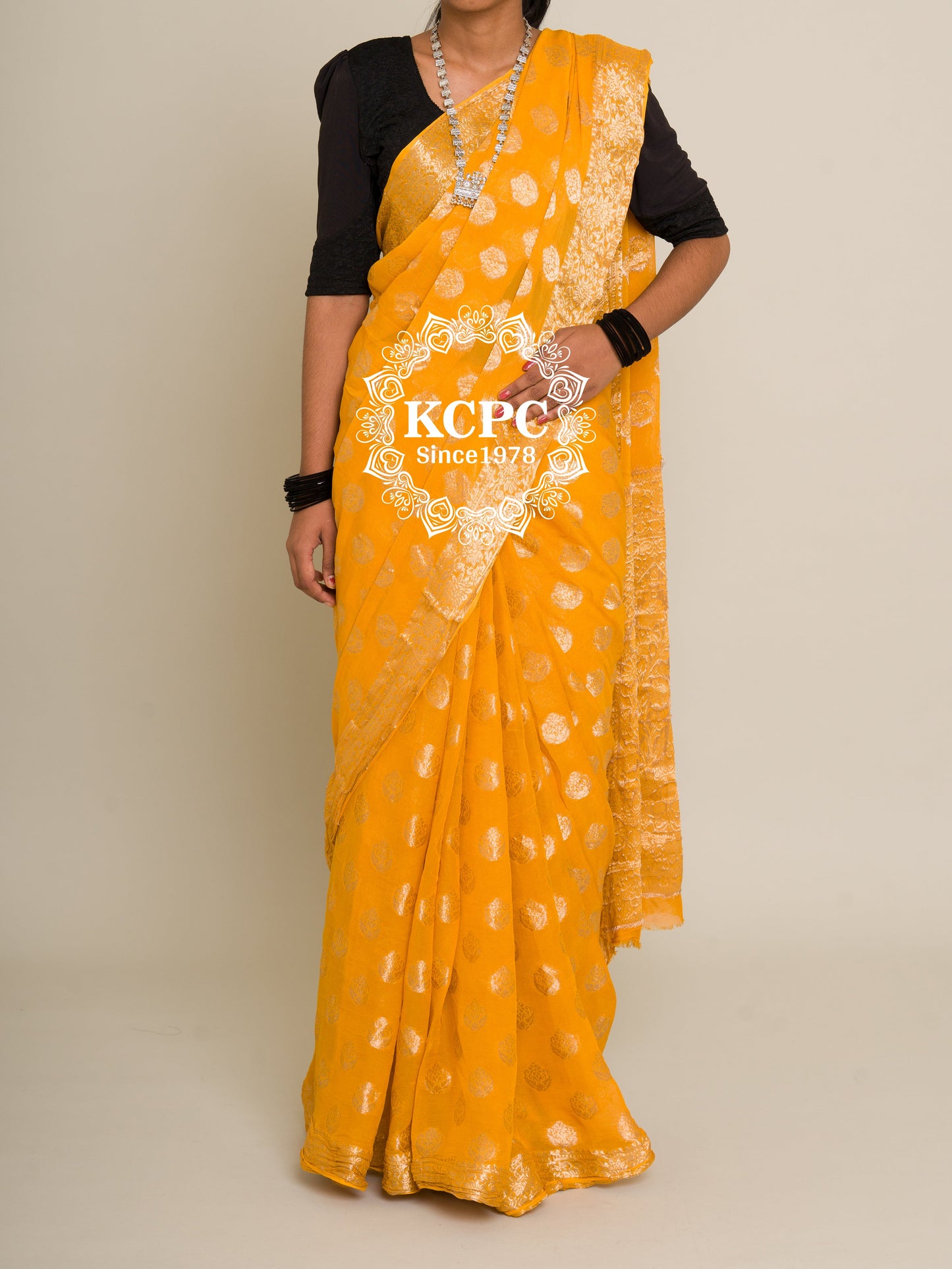 Pure Georgette Banarasi Zari Weaving Saree, Or , KCPC