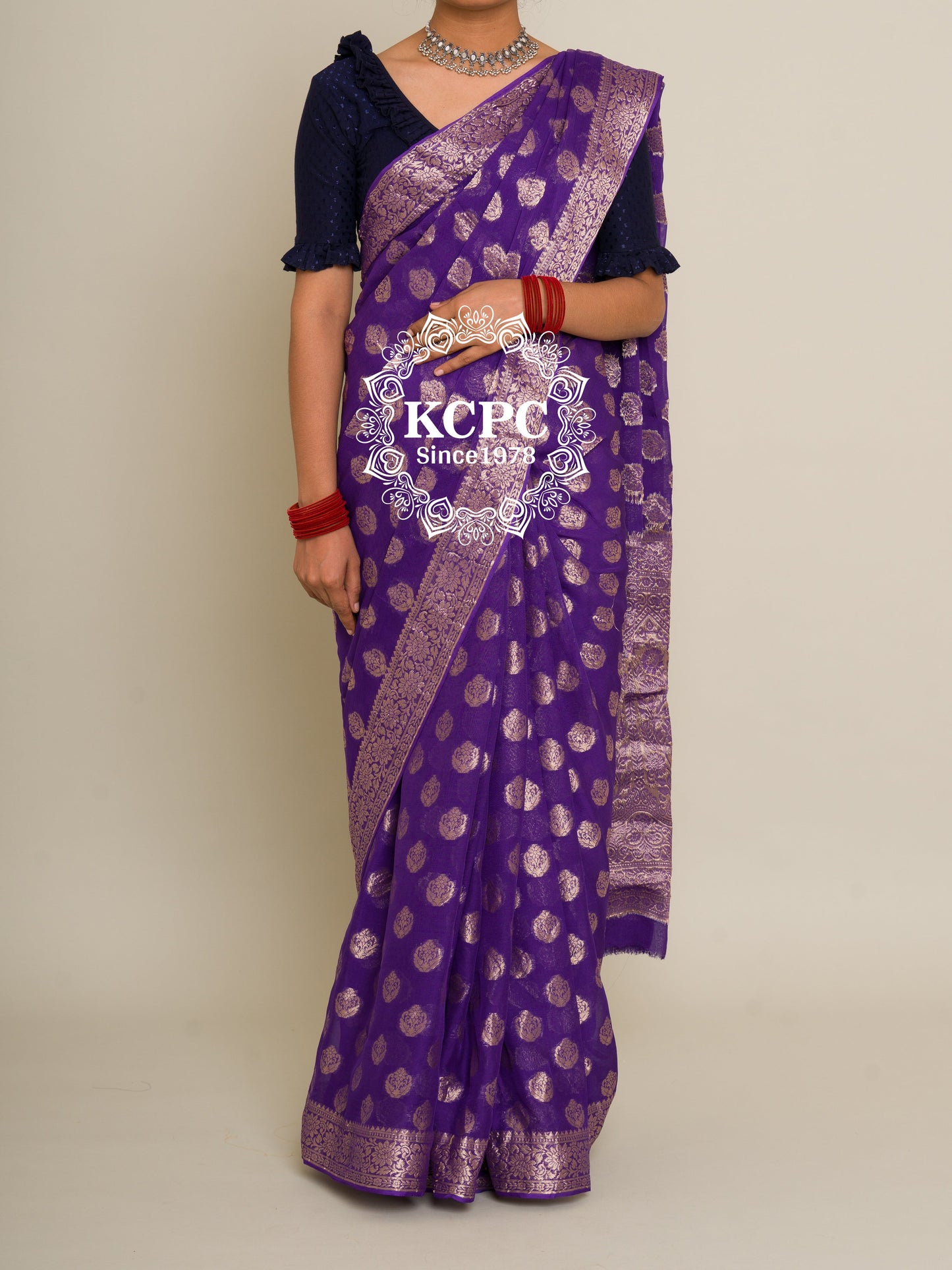 Pure Georgette Banarasi Zari Weaving Saree, Or , KCPC